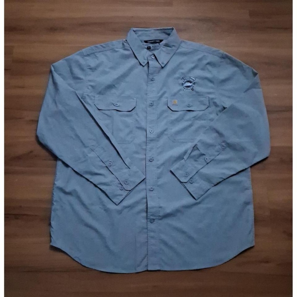 Mens Carhartt Force Relaxed‎ Fit Button Down Long Sleeve Shirt